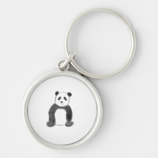 Schets van zwarte en witte panda sleutelhanger (Voorkant)