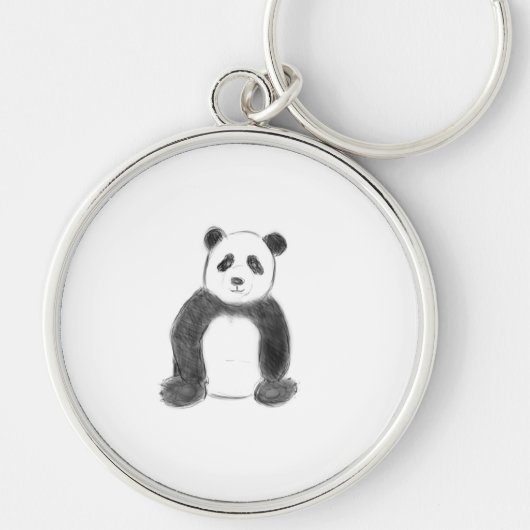 Schets van zwarte en witte panda sleutelhanger (Voorkant)