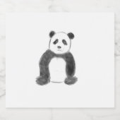 Schets van zwarte en witte panda sparkling wijnetiket (Enkel label)