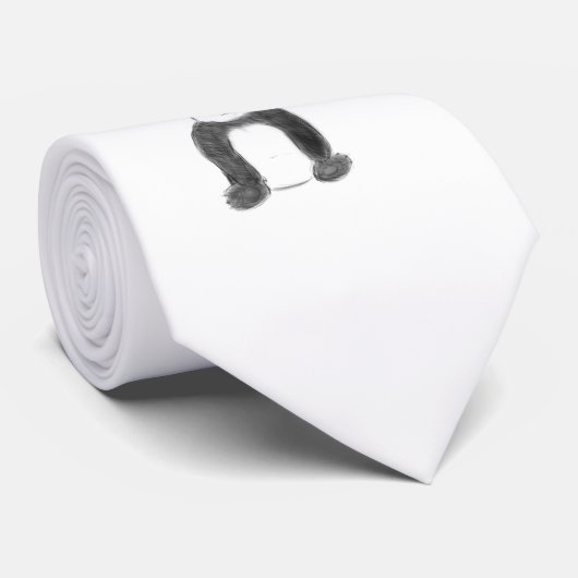 Schets van zwarte en witte panda stropdas (Opgerold)