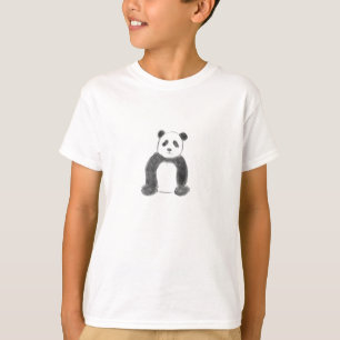 Schets van zwarte en witte panda t-shirt