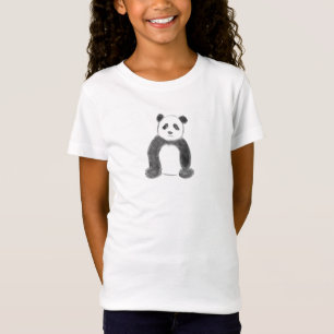 Schets van zwarte en witte panda t-shirt