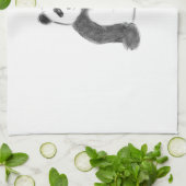 Schets van zwarte en witte panda theedoek (Gevouwen)