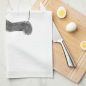 Schets van zwarte en witte panda theedoek (Quarter Fold)