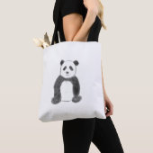 Schets van zwarte en witte panda tote bag (Dichtbij)