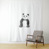 Schets van zwarte en witte panda wandkleed (In situ)