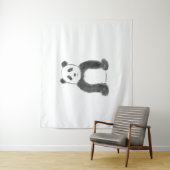 Schets van zwarte en witte panda wandkleed (In situ)