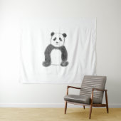 Schets van zwarte en witte panda wandkleed (In Situ (horizontaal))
