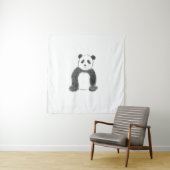 Schets van zwarte en witte panda wandkleed (In situ)
