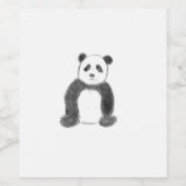 Schets van zwarte en witte panda wijn etiket (Enkel label)