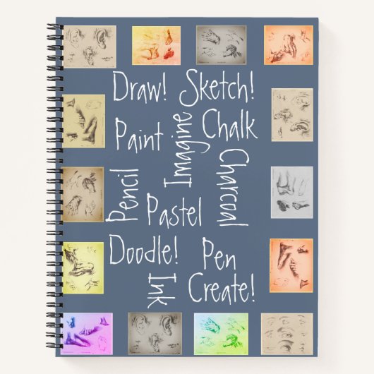 Schets, verf, schets en Antiek studies Notitieboek (Voorkant)