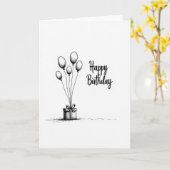 Schets Verjaardags Cadeaubon Kaart (Gele Bloem)