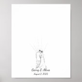 Schets Vingerafdruk Gastenboek voor Trouwparen Poster (Voorkant)