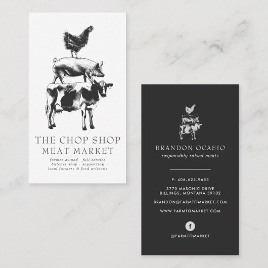 schets | Visitekaartje van kippen en kuikens (Voorkant / Achterkant)