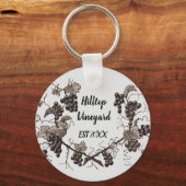  schets voor de promotie van wijngaarden Wijnbouwl Sleutelhanger (Voorkant)