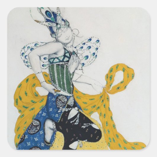 Schets voor het ballet "La Peri" van Paul Dukas Vierkante Sticker (Voorkant)