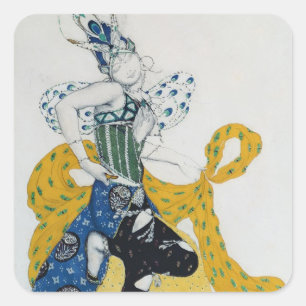 Schets voor het ballet "La Peri" van Paul Dukas Vierkante Sticker