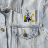 Schets voor het ballet "La Peri" Vierkante Button 5,1 Cm (In situ)