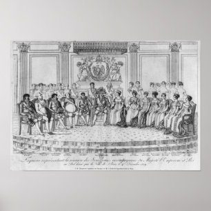 Schets waarin Napoleon I en de soevereine staten w Poster