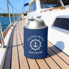 Schets Welkom Aan Boord Bootnaam Anker Touw Roer Blikjeskoeler