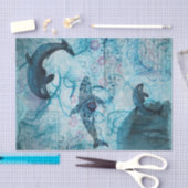 Schets Zeeweefselpapier met Walvissen Tissuepapier (Craft)