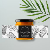 Schets Zelfgemaakte Ananas Jam Wrap-around Label Waterfles Etiket