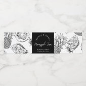 Schets Zelfgemaakte Ananas Jam Wrap-around Label Waterfles Etiket (Enkel label)