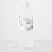 Schets Zelfgemaakte Apple Jam Wrap-around Label Waterfles Etiket (Achterkant)