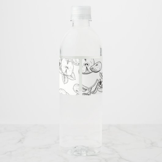 Schets Zelfgemaakte Apple Jam Wrap-around Label Waterfles Etiket (Achterkant)