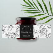 Schets zelfgemaakte Blueberry Jam Wrap-around Labe Waterfles Etiket