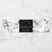 Schets Zelfgemaakte Strawberry Jam Wrap-around Lab Waterfles Etiket (Enkel label)