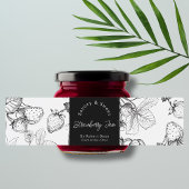 Schets Zelfgemaakte Strawberry Jam Wrap-around Lab Waterfles Etiket