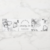 Schets Zelfgemaakte Strawberry Jam Wrap-around Lab Waterfles Etiket (Enkel label)