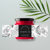 Schets zelfgemaakte watermeloenjam wikkel-etiket waterfles etiket