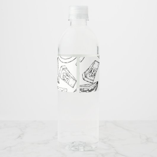 Schets zelfgemaakte watermeloenjam wikkel-etiket waterfles etiket (Achterkant)