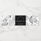 Schets zelfgemaakte watermeloenjam wikkel-etiket waterfles etiket (Enkel label)