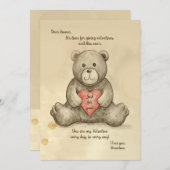 Schetsachtige Teddbeerkaart Kaart (Voorkant / Achterkant)
