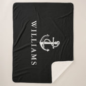 Schetsanker Aangepaste Naam Zwart En Wit Sherpa Deken (Voorkant)