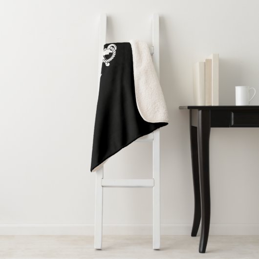 Schetsanker Aangepaste Naam Zwart En Wit Sherpa Deken (In situ)