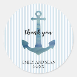 Schetsanker Bedankt Ronde Sticker