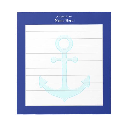 Schetsanker & Blauwe Frame Notitieboek Notitieblok (Voorkant)