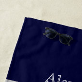 Schetsanker Bruidsmeisjes Bloemen Navy Laatste Zei Strandlaken (In situ)