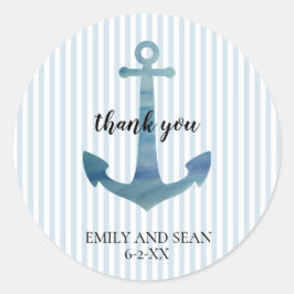 Schetsanker Dank U Ronde Sticker