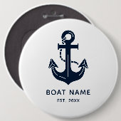 Schetsanker Est Jaar Gepersonaliseerd Bootsgeschen Ronde Button 6,0 Cm (Voorkant /achterkant)