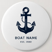 Schetsanker Est Jaar Gepersonaliseerd Bootsgeschen Ronde Button 6,0 Cm (Voorkant)