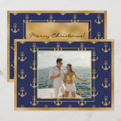 Schetsanker Foto Gouden Ankers Kerstmis Kerstkaart (Voorkant / Achterkant)