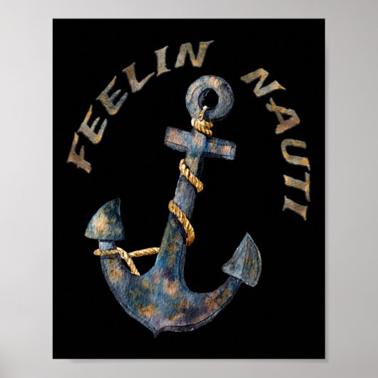 Schetsanker Leuke Bootvaren Zeilen Gevoel Nautisch Poster (Voorkant)