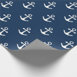 Schetsanker Marineblauw Patroon Inpakpapier