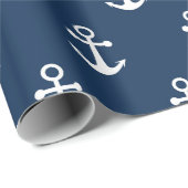 Schetsanker Marineblauw Patroon Inpakpapier (Rol Hoek)