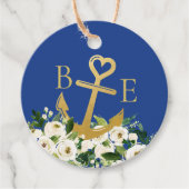 Schetsanker met hartmonogram bedankjes labels (Voorkant)